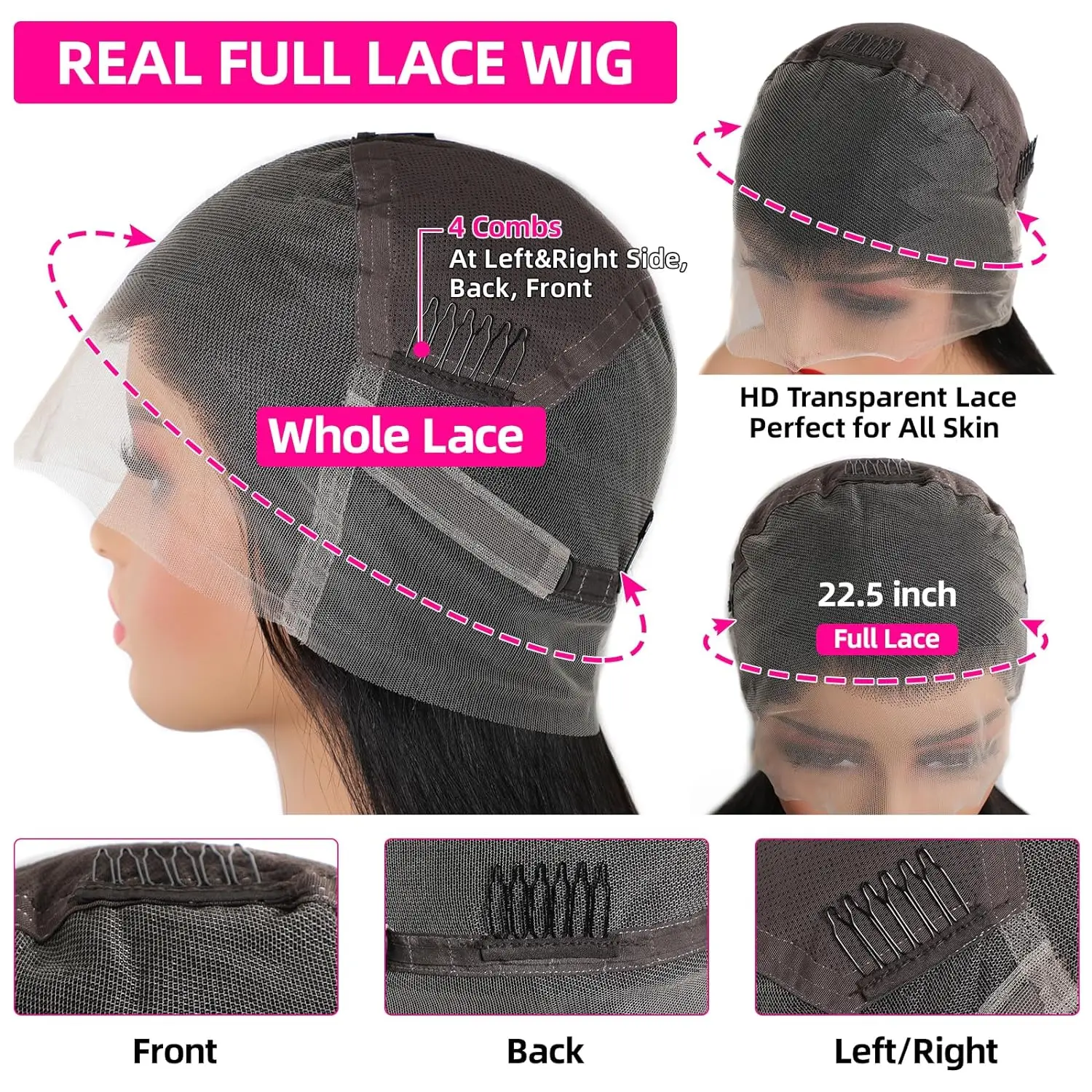 Human Hair Wig 360 Full Lace Transparent Wig Brazilian Bone Straight 13x4 13x6 Hd Lace Front Wigs Pure Full Wig Remy Human Hair For Women