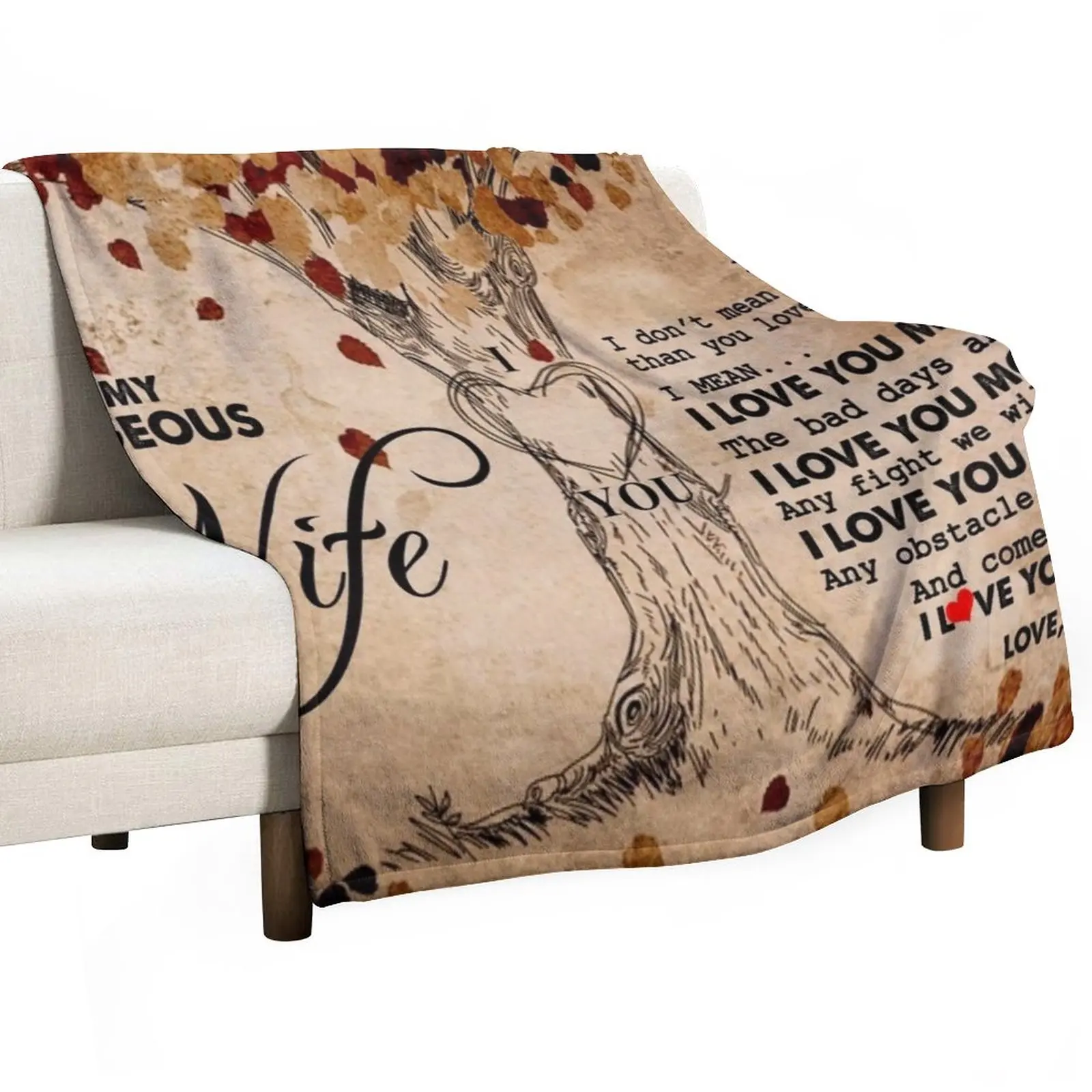 

To My Gorgeous Wife I Love You More Than, Valentine Gift For Wife Throw Blanket Flannels Blanket Tourist Blanket Soft Plaid