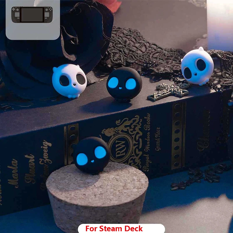 4 Pezzi Steam Deck Thumb Stick Grip Cap Skull Soft Joystick Cover Per Valvola Steam Deck Console Di Gioco Thumbstick Case Accessori