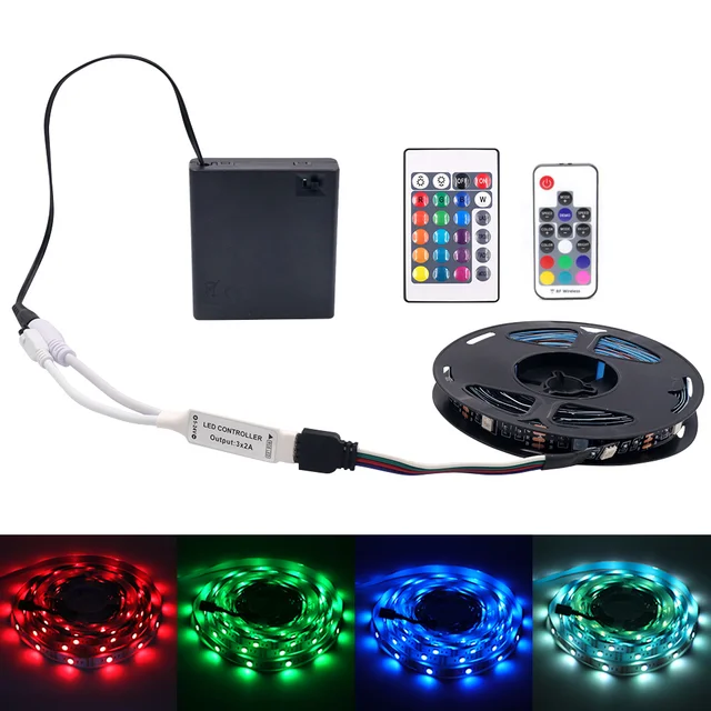 Tira de luces LED alimentada por pilas AA, cinta de iluminación de fondo  para TV, lámpara de decoración del hogar, CC de 5V, USB, 2835 M, 1M, 2M,  3M, 4M, 5M - AliExpress