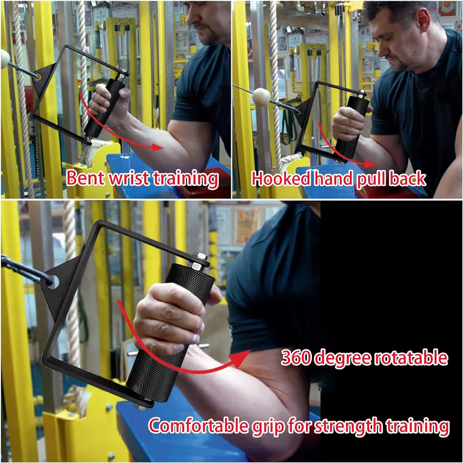 Fitness workout handle 4/6cm gym home lat pull down pulley cable machine attachment