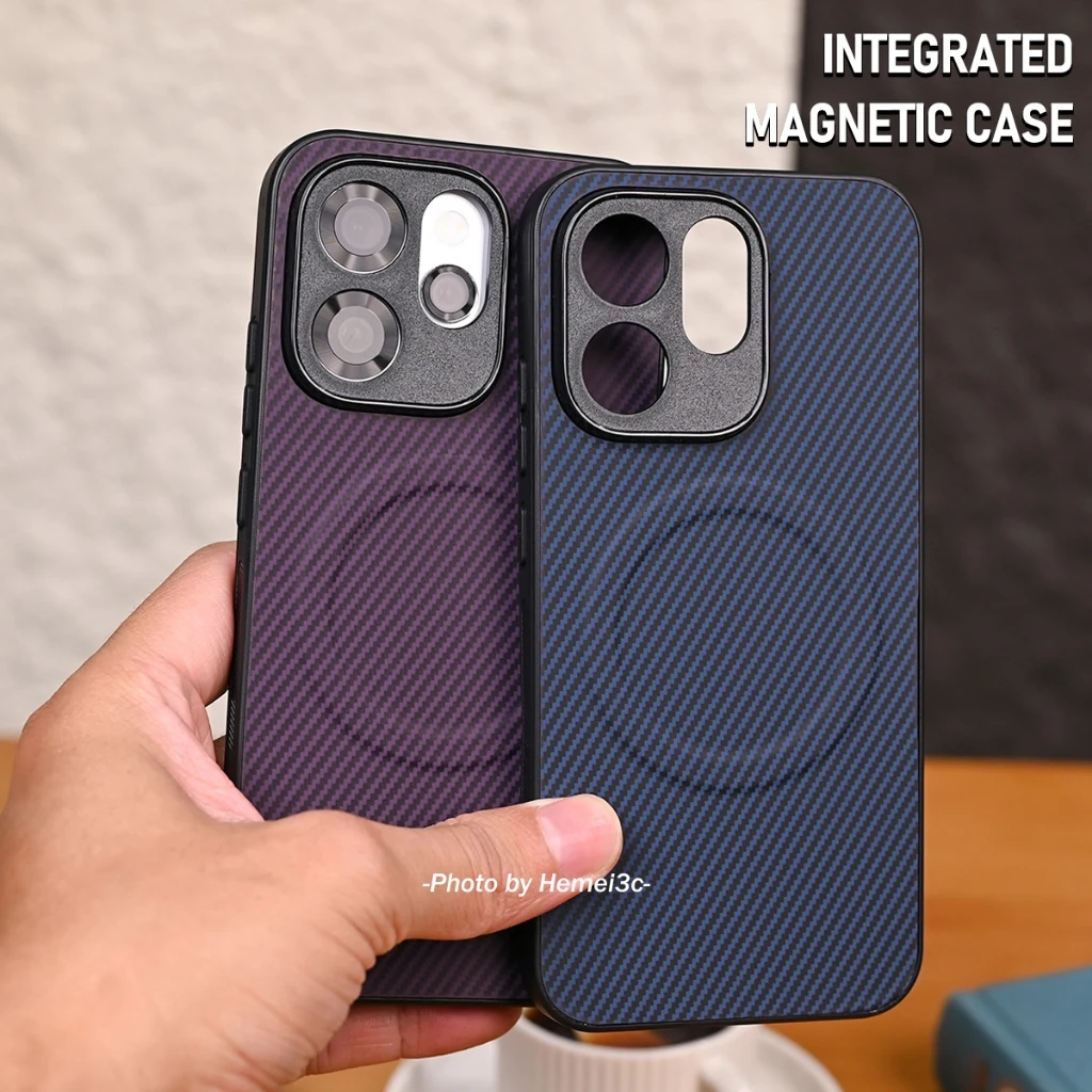 Luxury Kevlar Striped Magnetic Shockproof Phone Case
