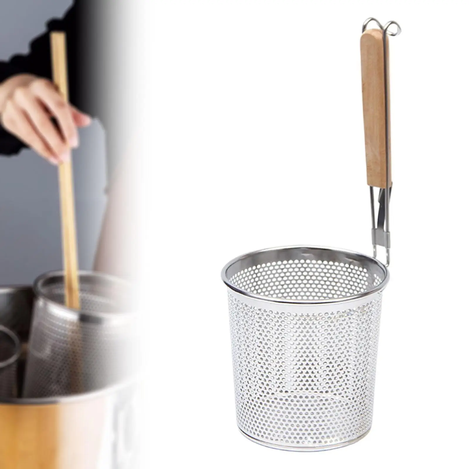Pasta Noodle Strainer, Kitchen Mesh Strainer, Food Strainer Mesh Pasta Basket Noodle Strainer for Pasta, Frying Chips