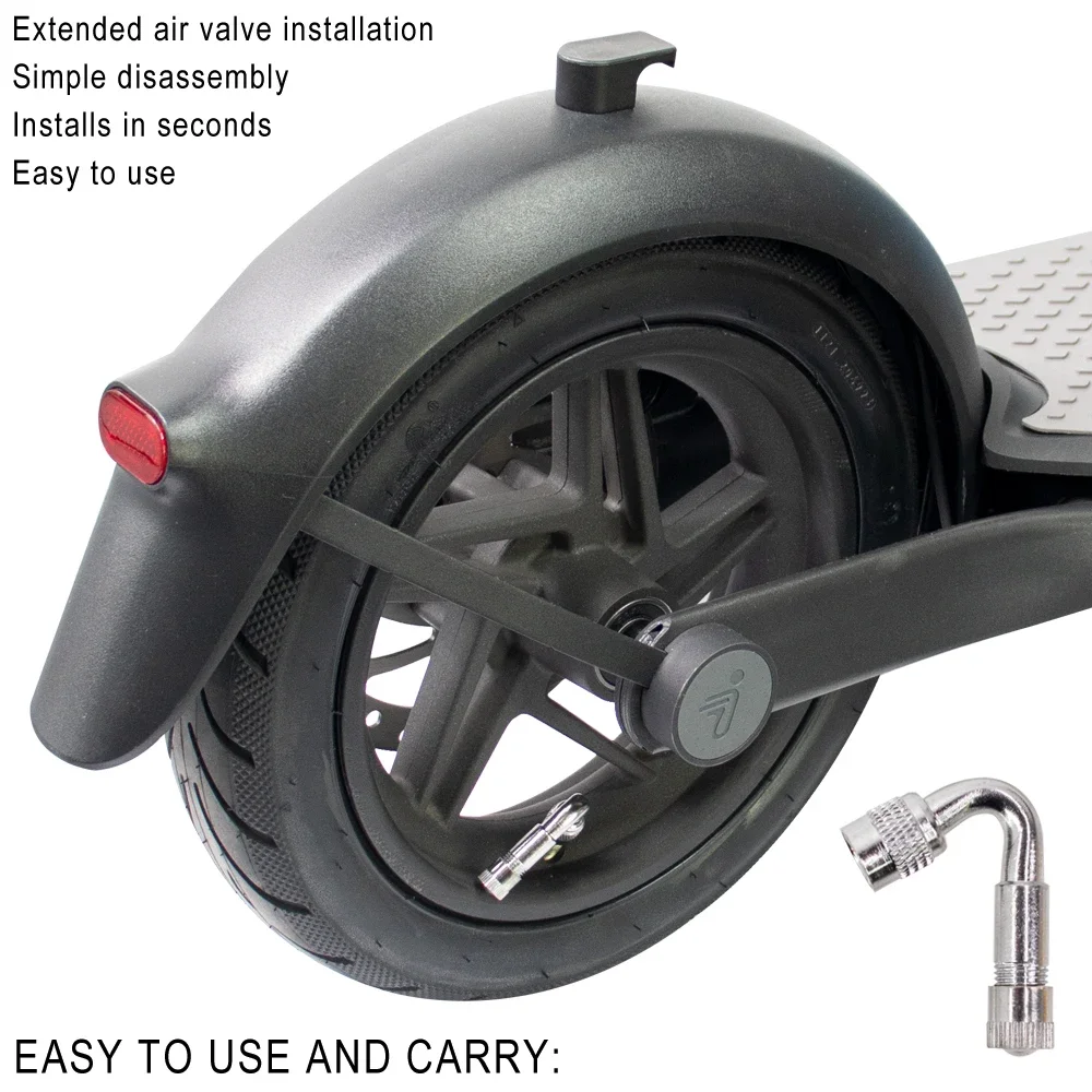 Ventiladapter Luftpumpe Erweiterte Düse Schlauchzubehör für Xiaomi M365 PRO 1S Elektroroller 45 ° /90 ° /135 ° Luftreifenventile – Detail 32
