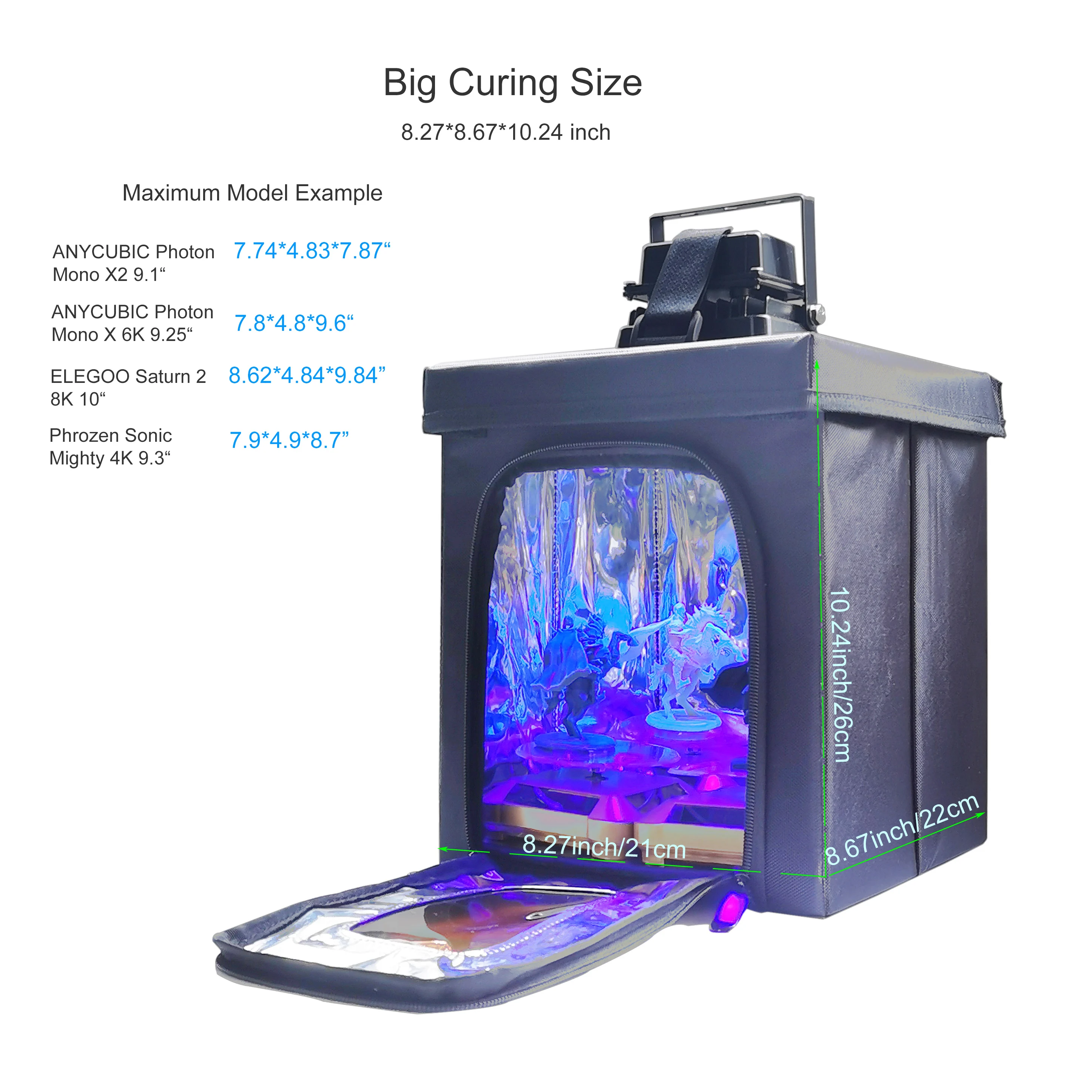 Resina uv com Lâmpada de Cura Caixa de Presente Invólucro para Impressora 3d Lcd Dlp Sla Solidificação 405nm Mesa Giratória Solar Automática - Imagem 3