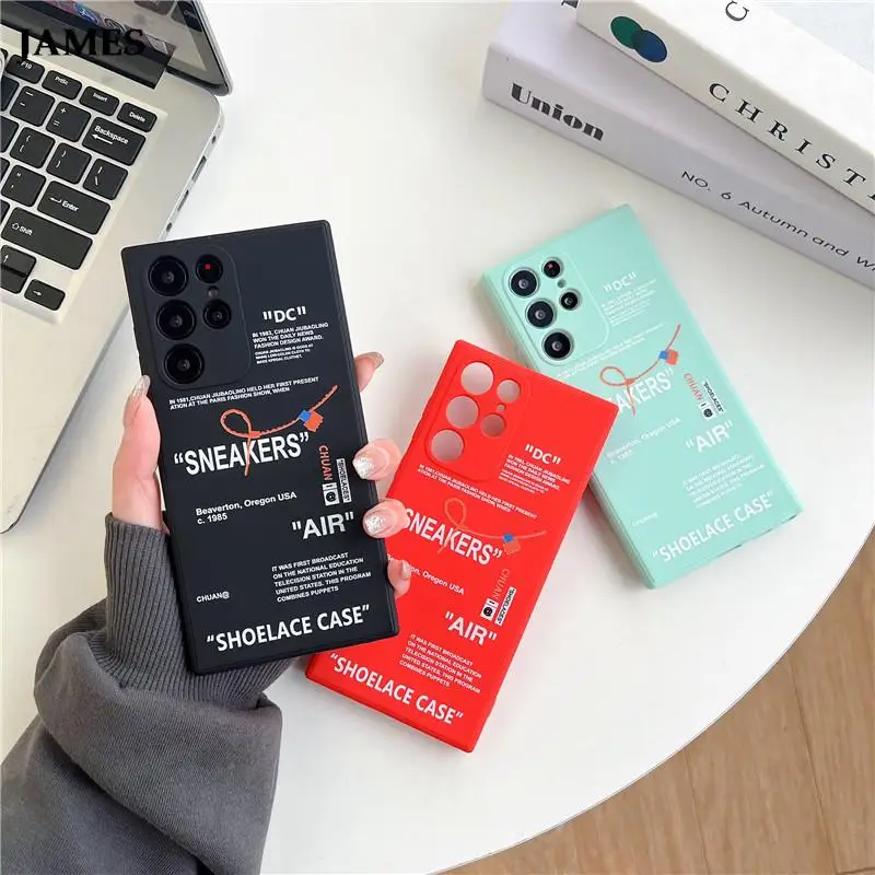 JAMESSneakersShoelaceLiquidSiliconePhoneCaseForSamsungGalaxy