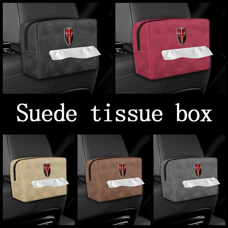 

Suede Car Seat Back Sunshade Tissue Box For Hong Qi HS5 HS3 H5 H7 HS7 H9 S9 SUV HQ9 EHS9 Car Accessories Interior Accessories