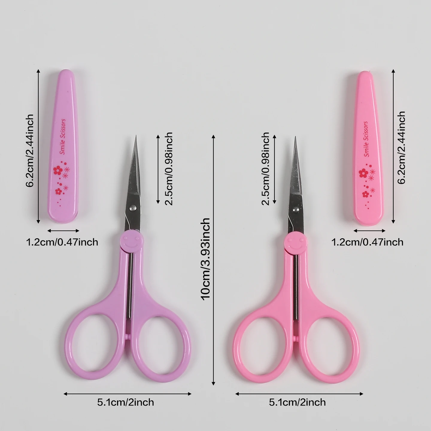 Stainless Steel Small Scissors with Protective Sheath Office Handheld Use Ideal for Handicraft Paper Cutting and Household Use - 2