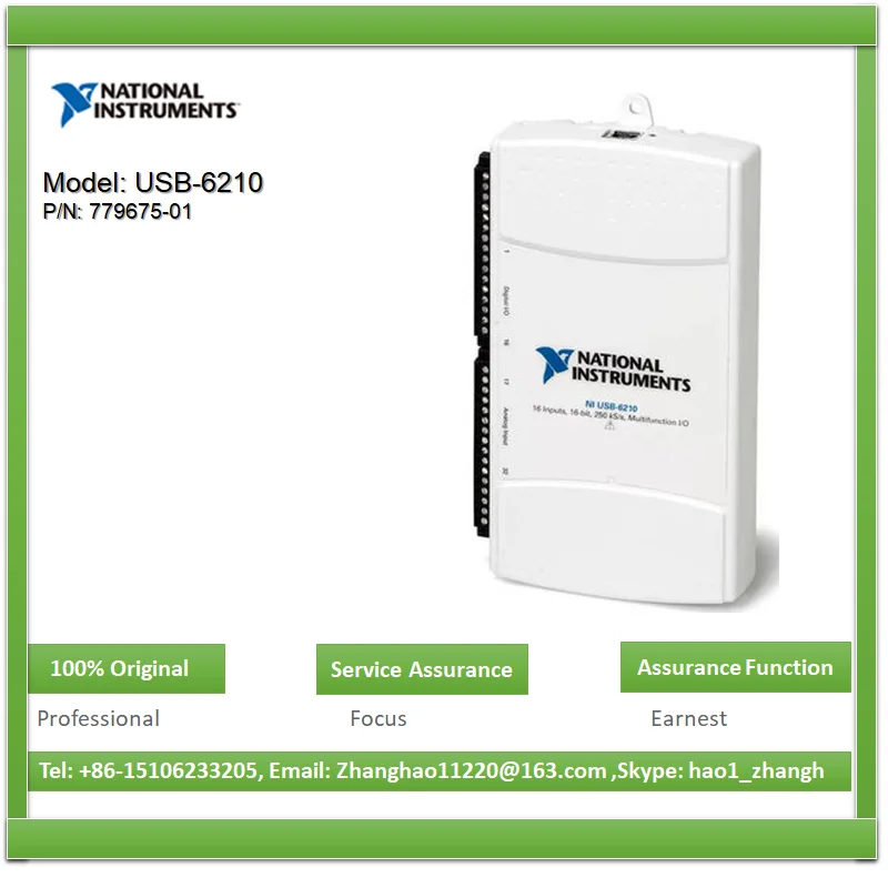 NI USB6210 Bus Power Supply 77967501 16bit 250 kS/s USB buspowered