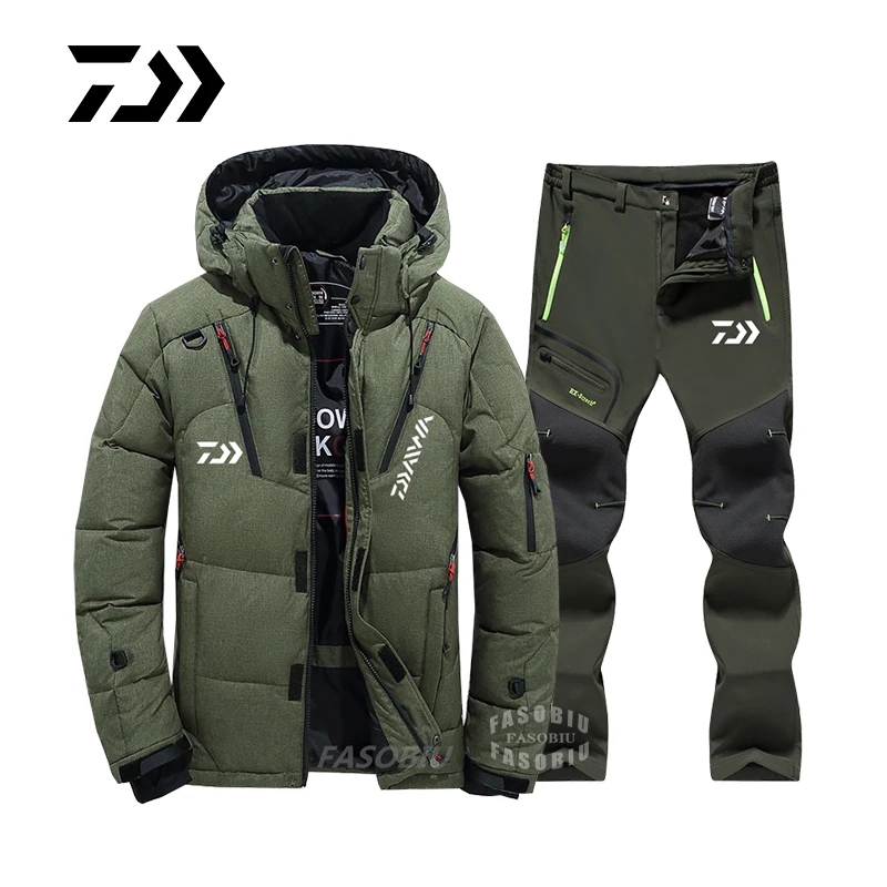 DAIWA Winter Fishing Suit Waterproof Men's Outdoor Fishing Clothing Plush  Thickened Warm Mountaineering Skiing Fishing Jacket - AliExpress