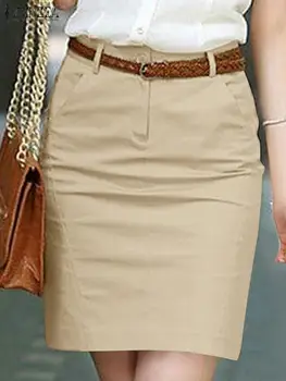 ZANZEA Women Fashion OL Pencil Skirts Elegant Commute Solid Color High Waist Mini Skirt 2024 Summer Casual Office Wear Jupes 1