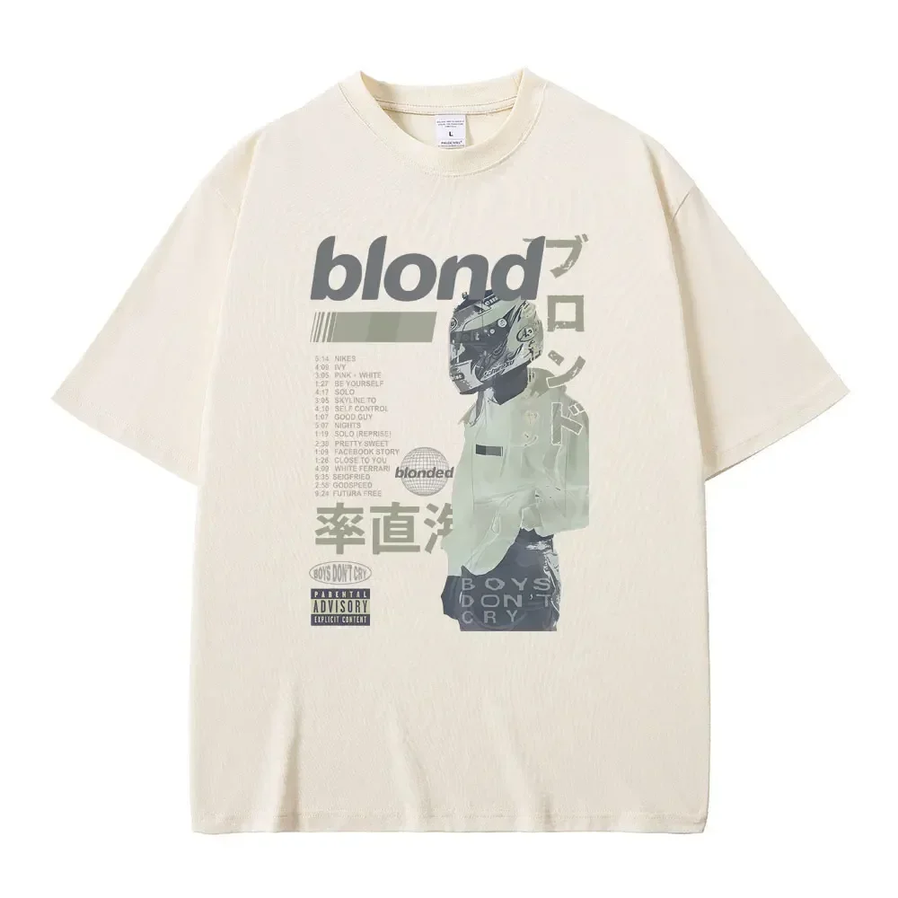 

Best Famous Rapper Frank T-shirt Male Blond Hip Hop Tshirt Ocean Oversized T Shirt Men Women Fashion Rap Vintage Tees Streetwear