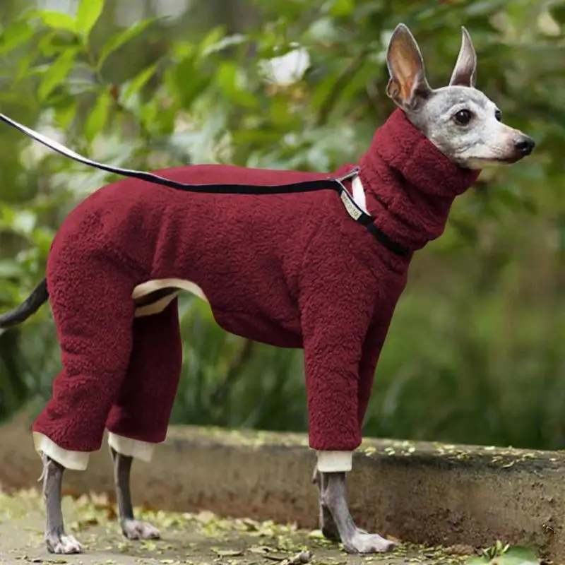 Winter Dog Clothes Pet Vest Stretchy 4 Legs Full Covered Elastic High Collar Solid Color Dog Turtleneck Onesie For Pets Supplies 2