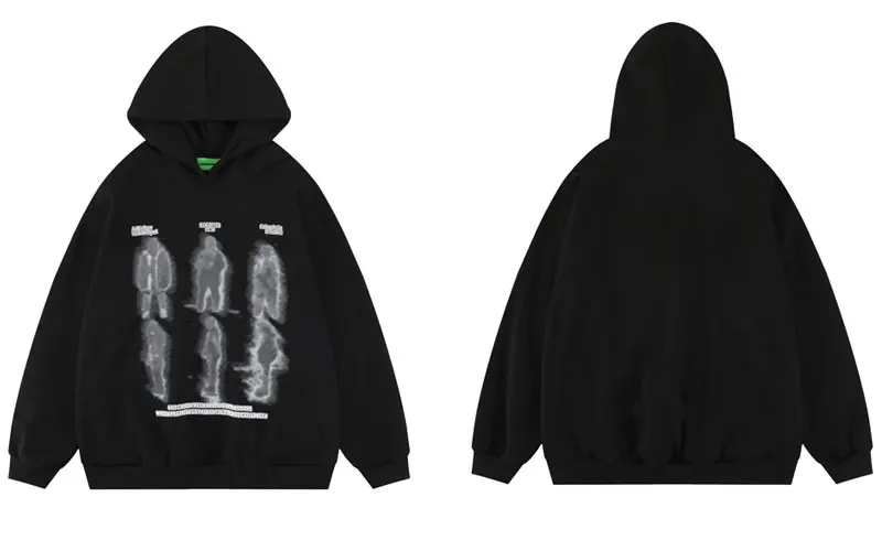 

Hip Hop Hoodie Sweatshirt Streetwear Mens Shadow Graphic Print Punk Gothic Pullover Hooded 2023 Harajuku Casual Cotton Hoodies