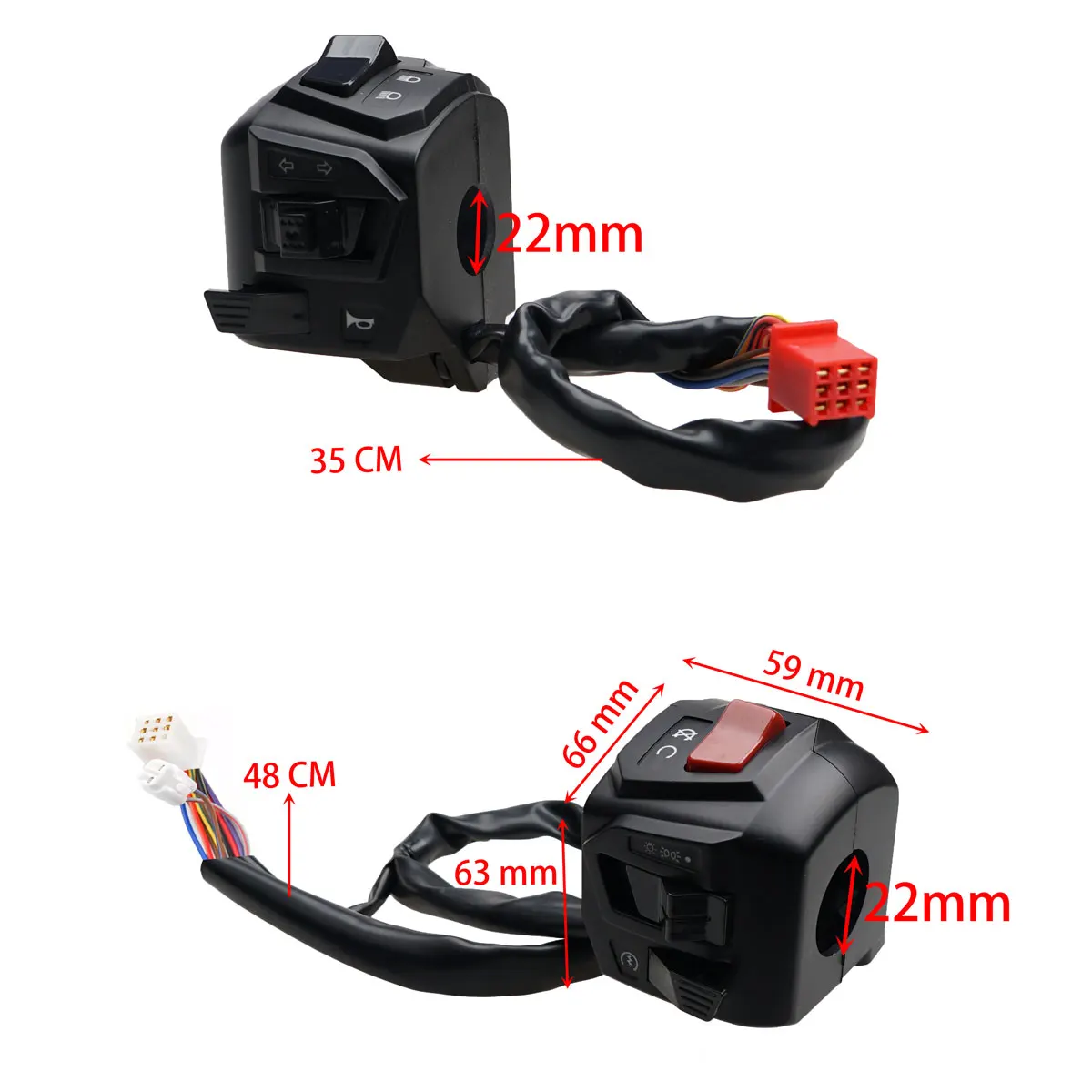 22mm Motorcycle HandleBar Switch With LED Choke Horn Turn Signal