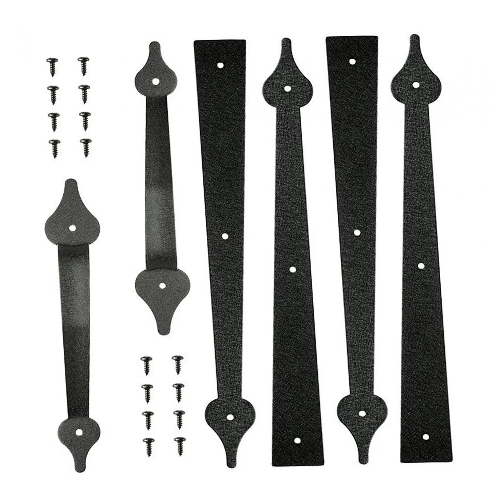 6x Garage Handle with Screws 4 Hinges 2 Handles for Cabinet Gate Garage