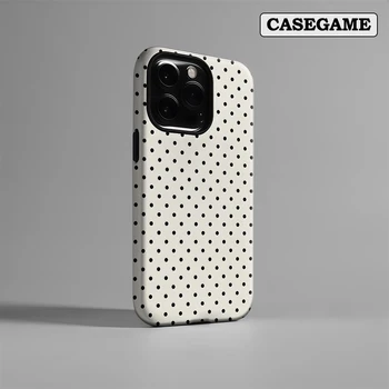 Classic Black Polka Dots Cream IPhone17 Must-Haves Phone Case for IPhone 17 16 15 14 13 12 Pro Max Plus Double-layer Back Cover