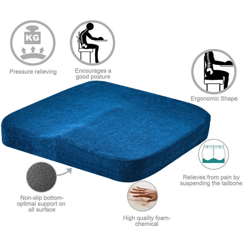 Ergonomic Memory Foam Office Cushion Anti Hemorrhoid Cushion Chair Cushion Tailbone Pillow Car Office Seat Cushion 2