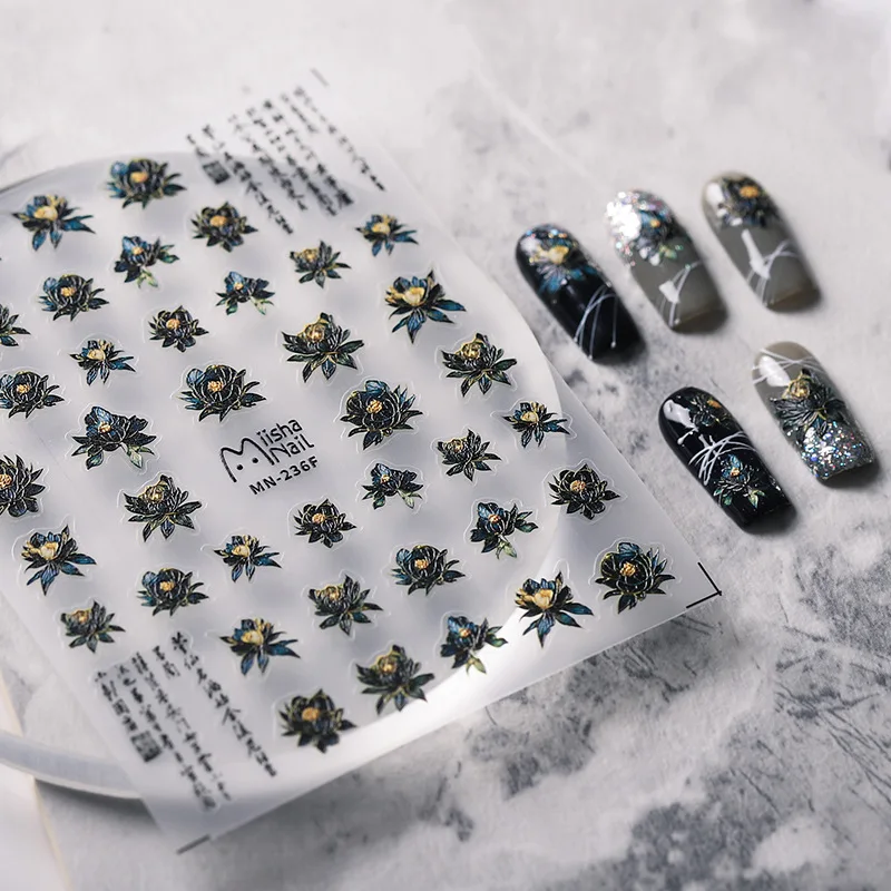 

[Meow.Sensei] Flower Nail Stickers Thin Transparent Adhesive Nail Sticker Nail Jewelry Mn Series