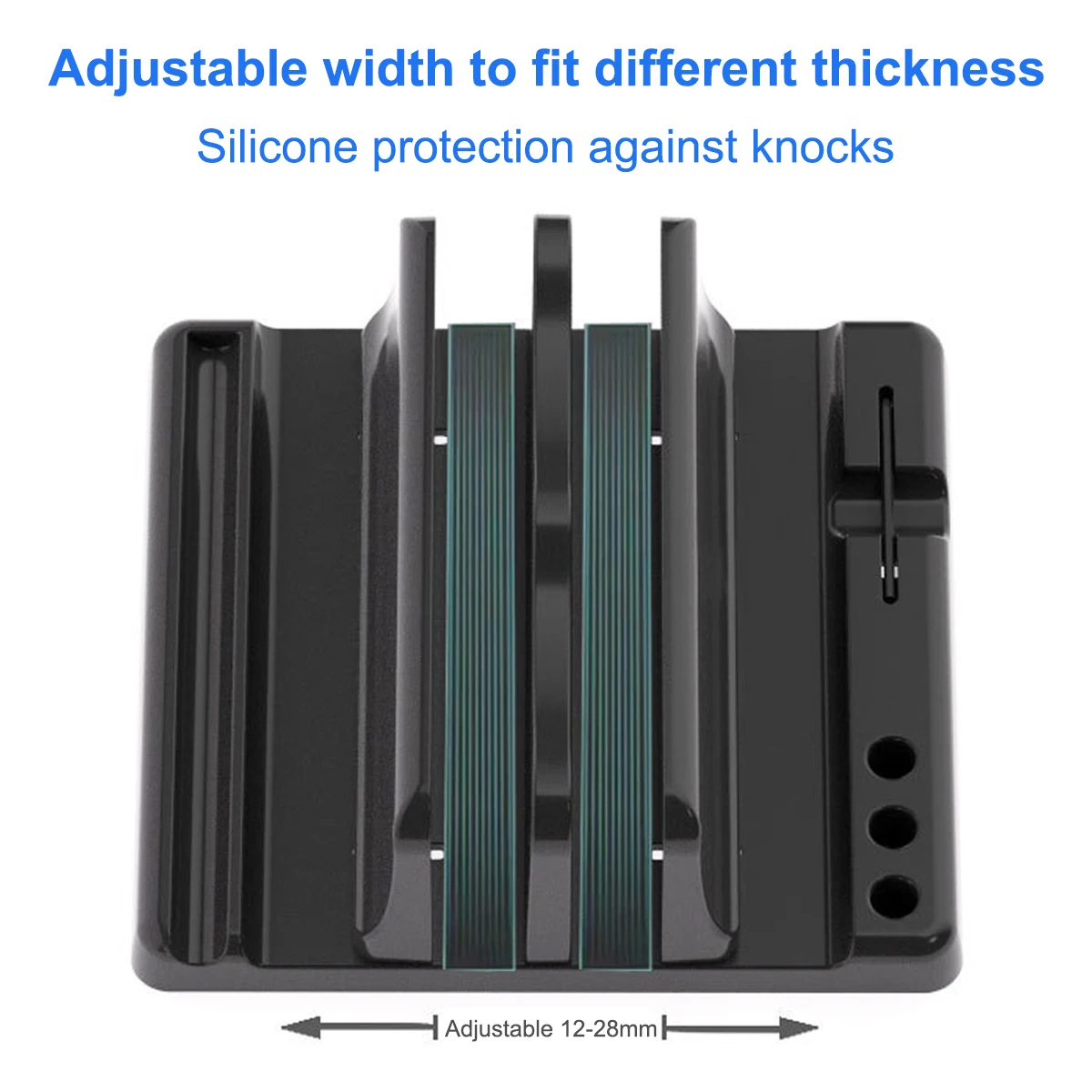 Sleek Aluminum Vertical Laptop Stand Holder with Adjustable Dock Size