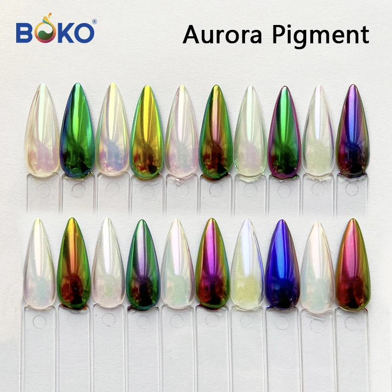 BOKO 0.5g s Hot Sells Solid Flash Aurora Powder Diamond 9 Colors Mirror Effect Nail Polish