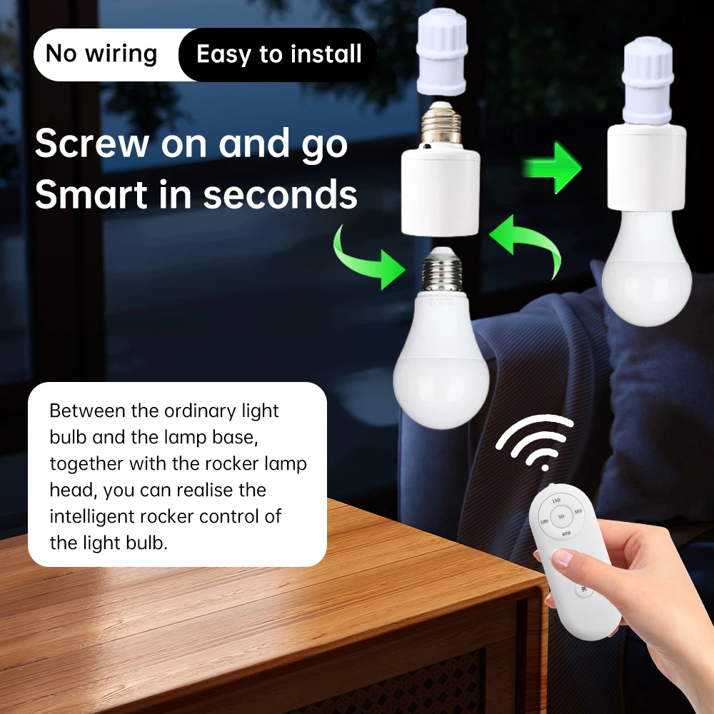 AC110-240V Intelligent Remote Control Lamp Head Delay Conversion Seat Switch Controller Light Bulb Base E27 to E27 Lamp Holder lamp holder,lamp bulb holder,lamp base