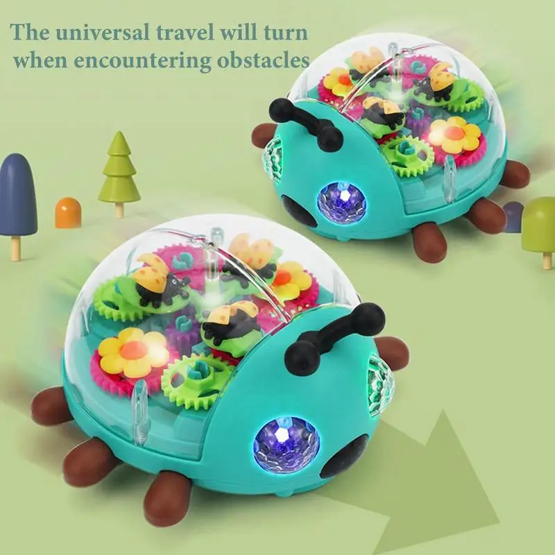 Electric Beetles Car Toys Baby Musical Toys With Music LED Lights Electronic Learning Game Light Up Infant Crawling Toys 6