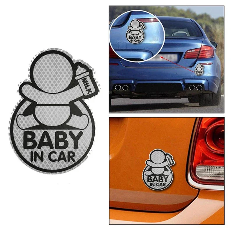 

1PC Car Personality "Baby In Car" Reflective Baby On Board Baby in Car Window Bumper Decor Stickers Vinyl Decals Cute Sign