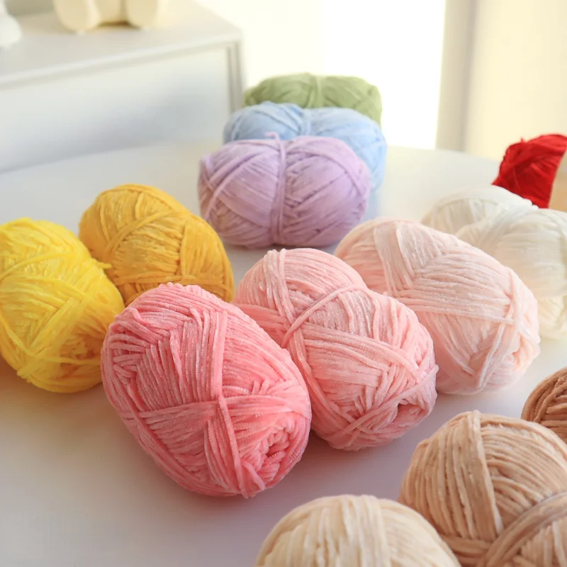 2PileYarnChenilleYarnforKnittingVelvetTexturizedKnitted