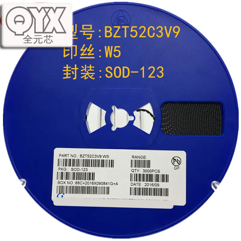 1000 Pz/Lotto 1206 Bzt52C3V9 Serigrafia W5 Sod-123 3.9V Smd Diodo Zener