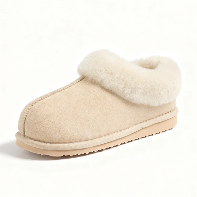 Shevalues Winter-Plüschfutter-Hausschuhe für Damen, rutschfeste Hausschuhe mit flachem Boden, flauschige, warme, gemütliche Outdoor-Damen-Baumwollschuhe – Detail 6