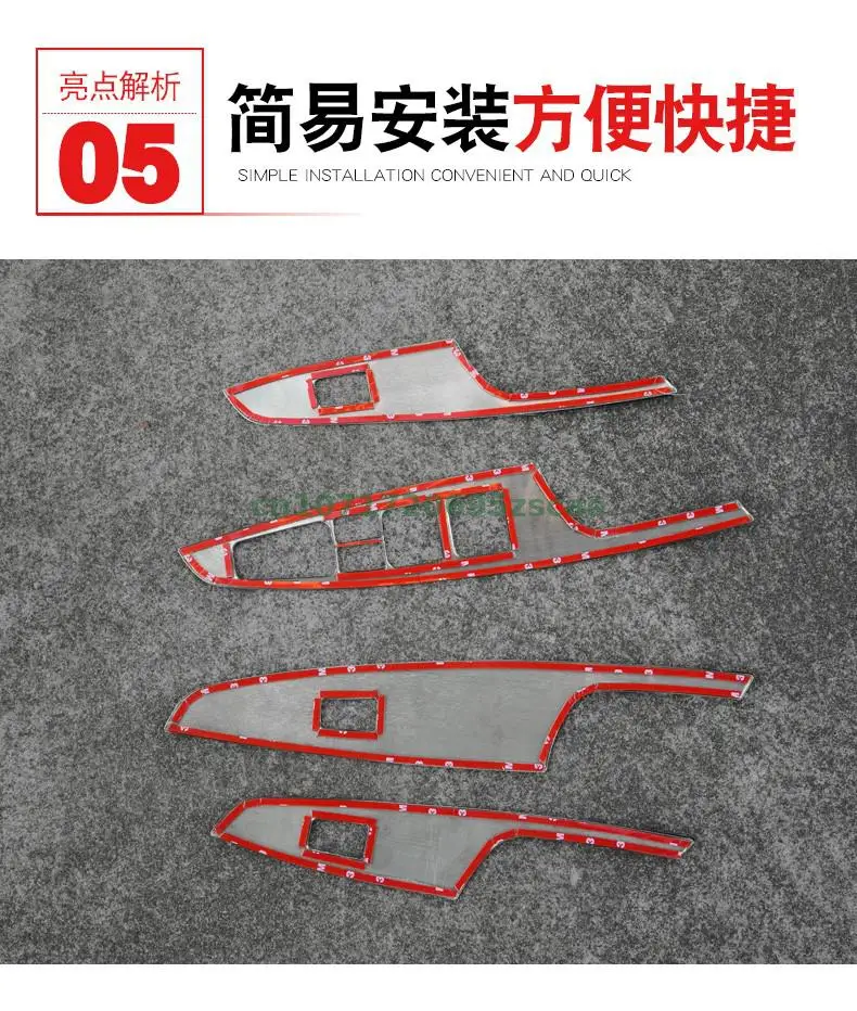 Autozubehör FÜR Hyundai Tucson 2015 2016 2017 2018. Fensterglas-Schalttafel, innere Armlehne, heller Stock, Autoaufkleber – Detail 2