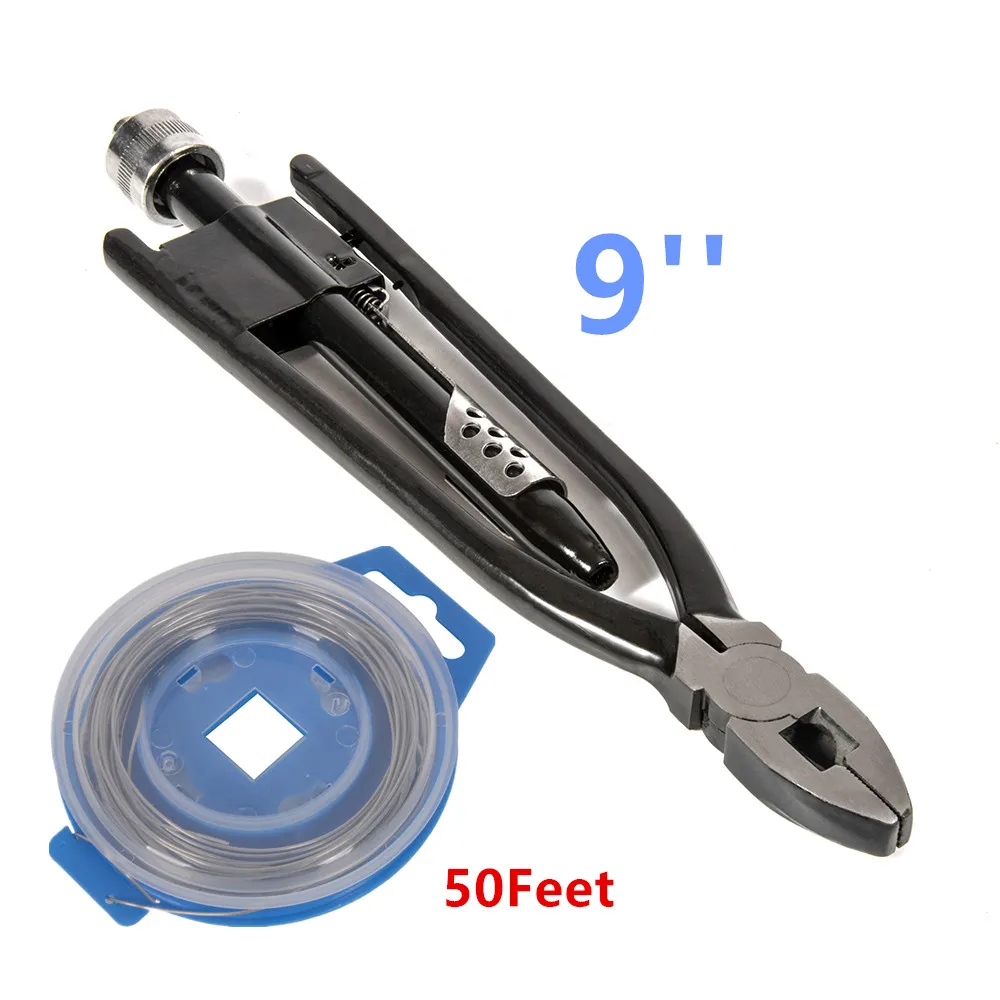 6"/9'' Flugzeugsicherheitsdraht Drehzange Set Lock Twist Twister Werkzeug Edelstahl Sicherheitsschloss Draht 50 Fuß – Detail 2