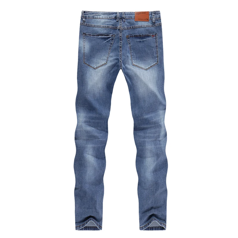 KSTUN Mens Jeans 2024 Spring Autumn Business Casual Straight Slim Fitness Elastic Blue Gentleman Trousers Cowboys Jean Hombre 2