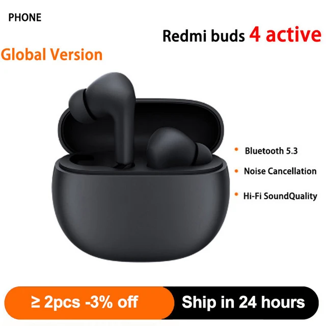 auriculares xiaomi buds 4 active bluetooth 5.3 - autonomía 28 horas