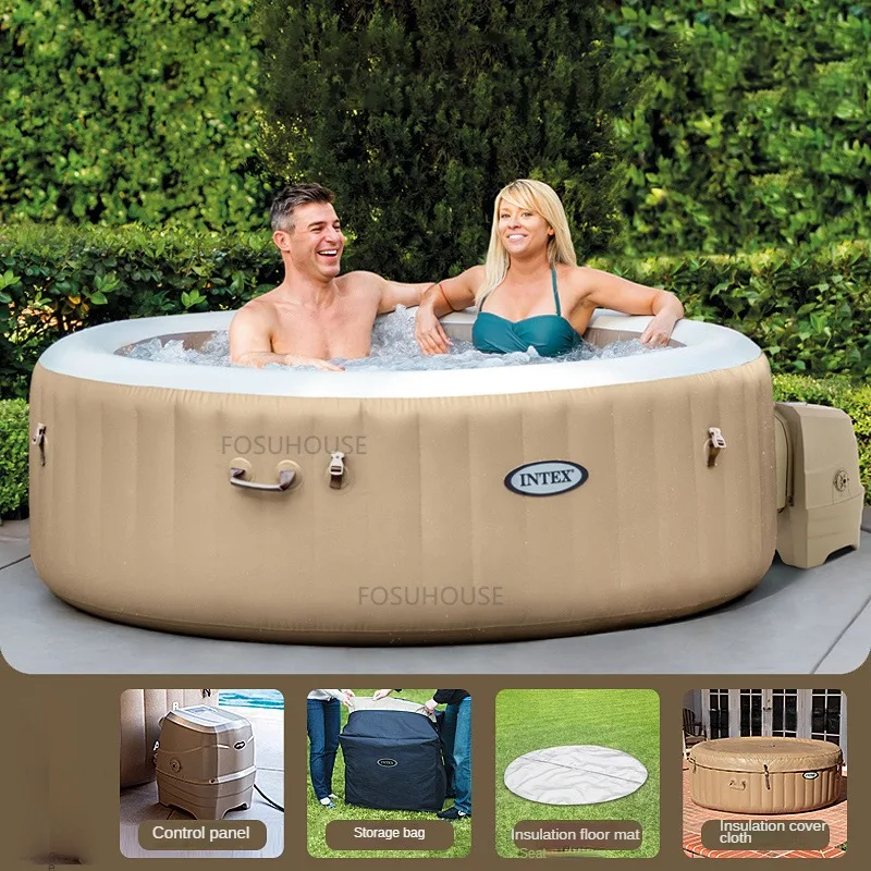 Description Picture 3 of itemNordic Massage Bathtub Whirlpool Inflatable Spa Baths and Sauna Household Bathtub Portable Whirlpool Folding Bathtub