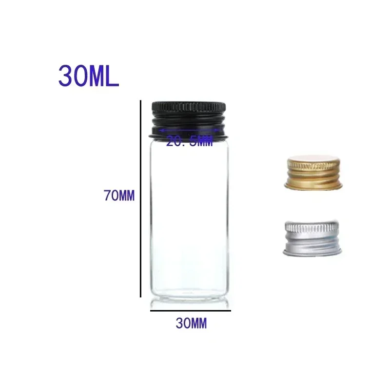 12 flaconi di vetro da 30 ml con coperchi a vite in alluminio