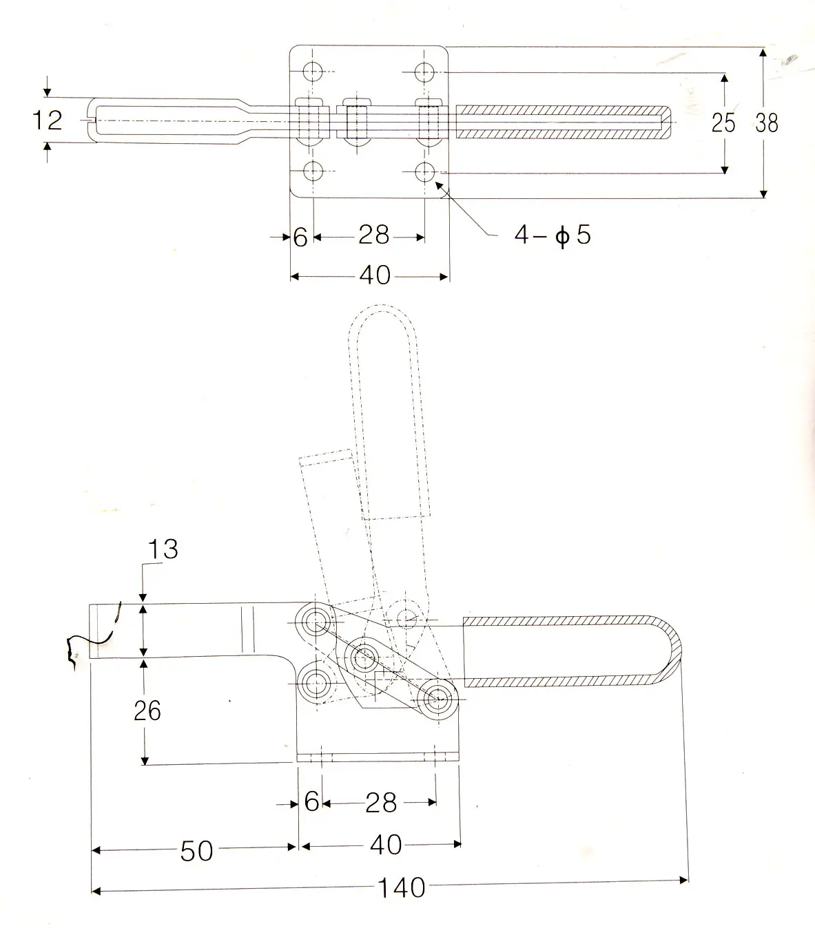 201C Quick Release Horizontal Handle Toggle Clamp 182Kg 401Lbs U Shaped Bar Flange Base Push Pull Toggle Clamp Holdi