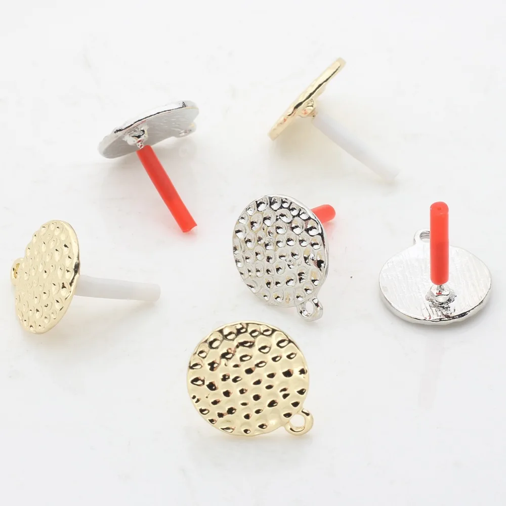 10 teile/los Zink-legierung Stud Ohrringe Runde Metall Runde Welligkeit Ohrringe Stecker Für DIY Ohrringe Schmuck Machen Zubehör