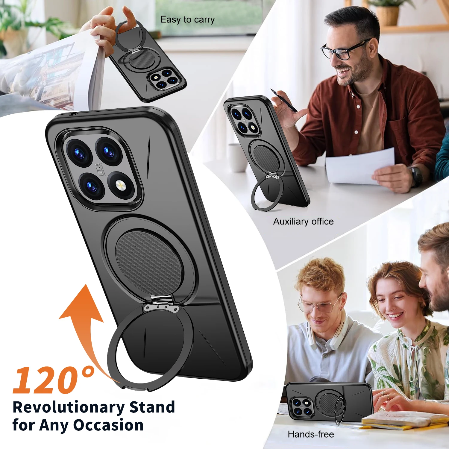360° Magnetic Shockproof Phone Case with Stand Holder and Magsafe Compatibility