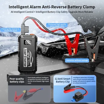 Dispositivo di accensione della batteria per auto di grande capacità con alimentatore per avviamento di emergenza per auto da 12 V