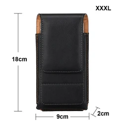 Universal Leather Phone Waist Bag with 360° Rotating Belt Clip (XXXL)
