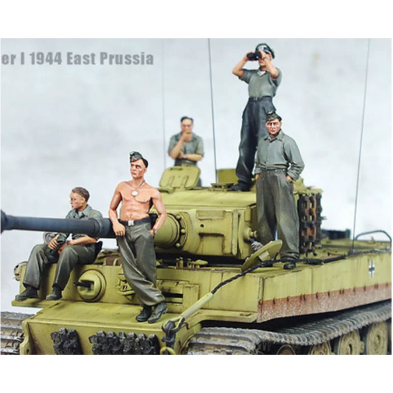 1/35 레진 군인 모델 GK - 독일군 탱크 트루퍼(5개 피규어) - 조립되지 않은 미도색 DIY 키트 - 620