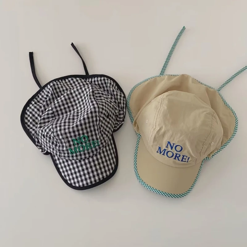 Baby Hat Head Protection Headgear Kids Sun Hat Breathable Kids Sun Cap For Summer Quick-Drying Sun-Protective Beach-Hat With Neck Flap Thin Fisherman Hat
