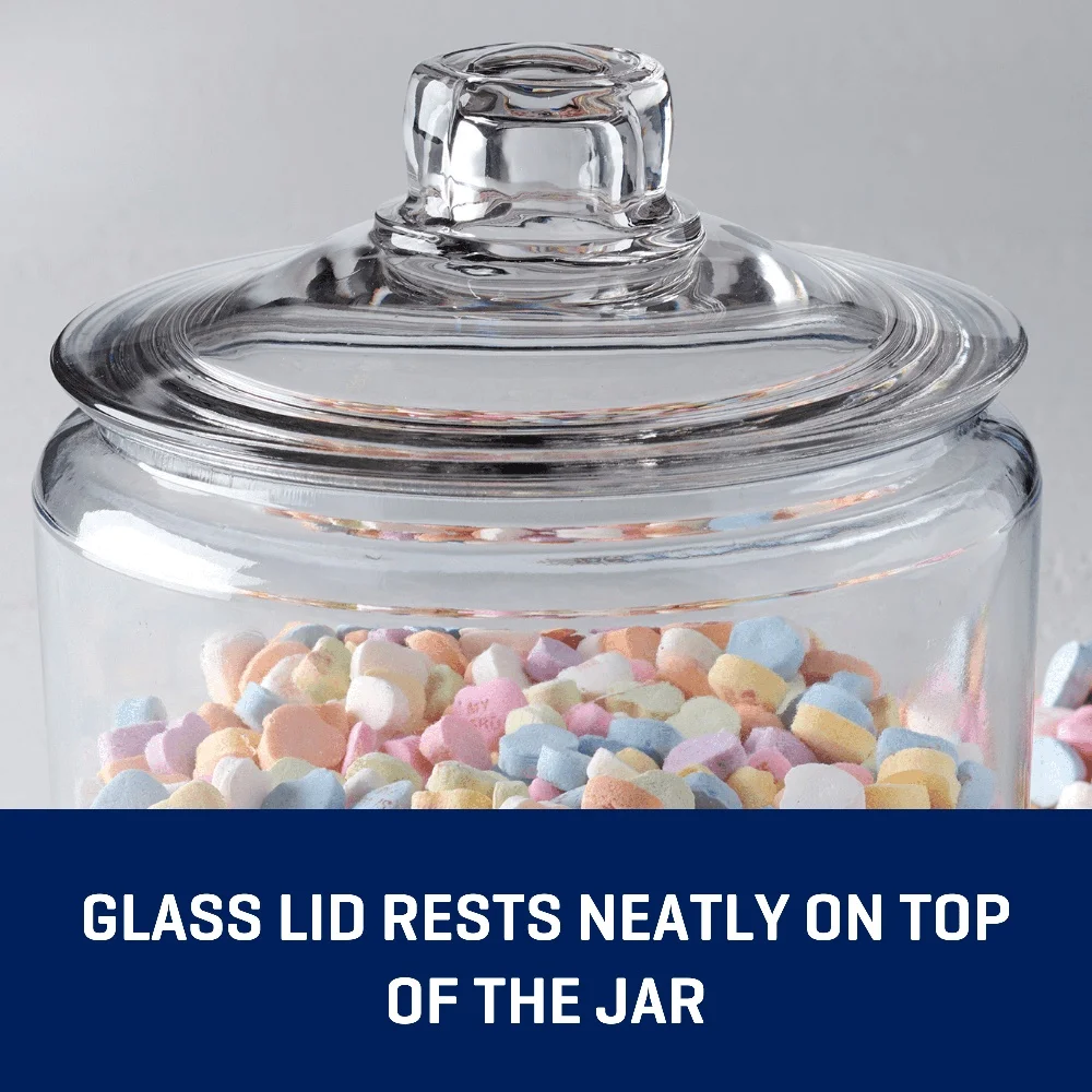2 Gallon Glass Storage Jar with Lid - Wide Mouth Food Container for Dry Goods Candy Cookies Flour Rice Coffee Spices