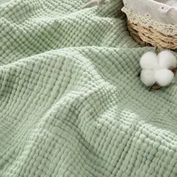 Pure Double Gauze Cotton Fabric for DIY Crafts and Home Textiles (Sage green)