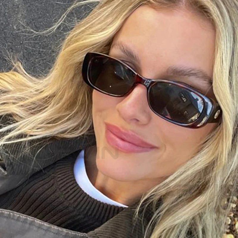 

New Rectangle Sunglasses Women Men Retro Brand Designer Leopard Eyewear Shades UV400 Female Fashion Trendy Oval Sun Glasses