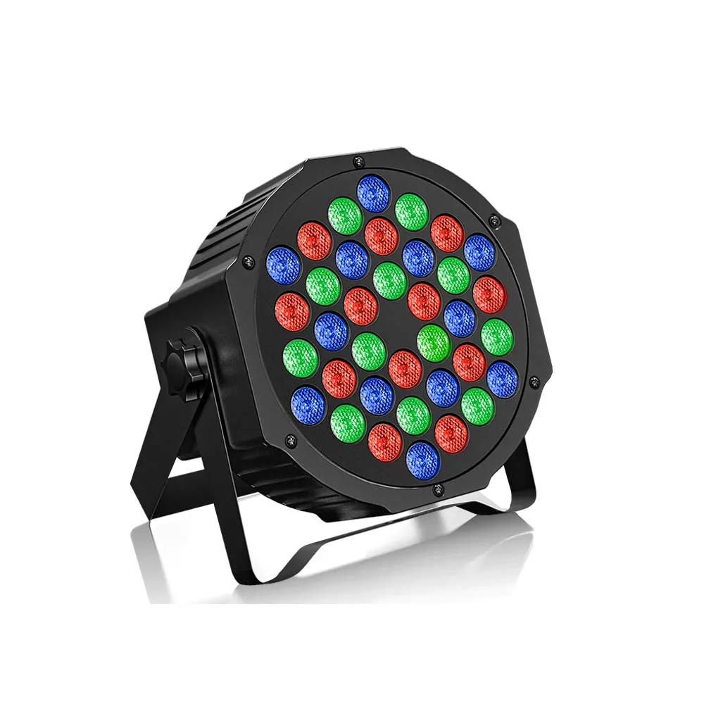 

16W LED Par Light RGB DMX 512 Stage Flat Par Lighting Effect DJ Disco Party Holiday Christmas Bar Wedding Birthday Show Lights
