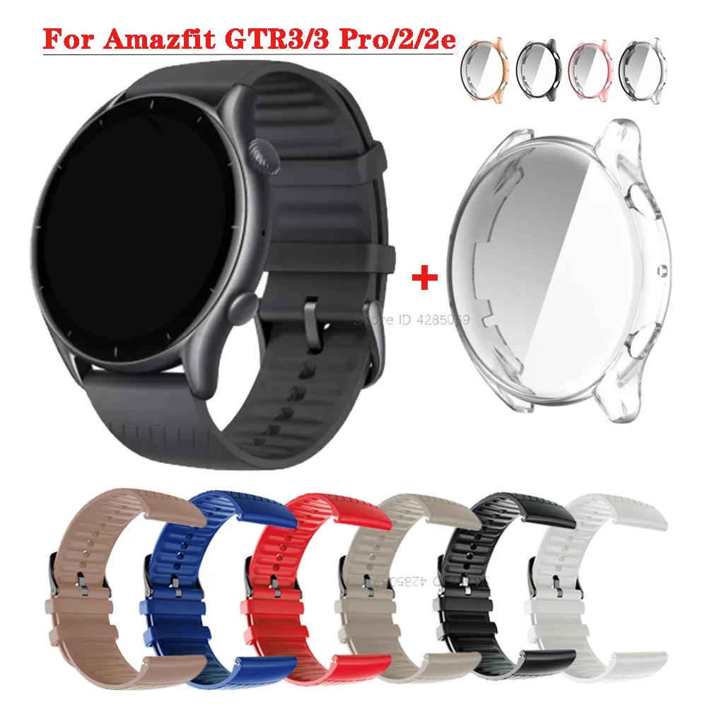 

Для Amazfit GTR 3 GTR 3 pro Смарт-часы силиконовый ремешок защитный чехол для Amazfit GTR 2 2e браслет полный экран силиконовый Полный