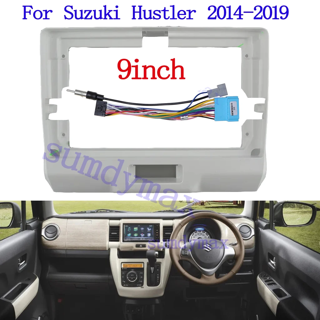 

9inch 2Din Car Radio Fascia for Suzuki Hustler 2014-2019 Stereo Panel Dash Kit Refitting Installation Trim Face Frame Bezel
